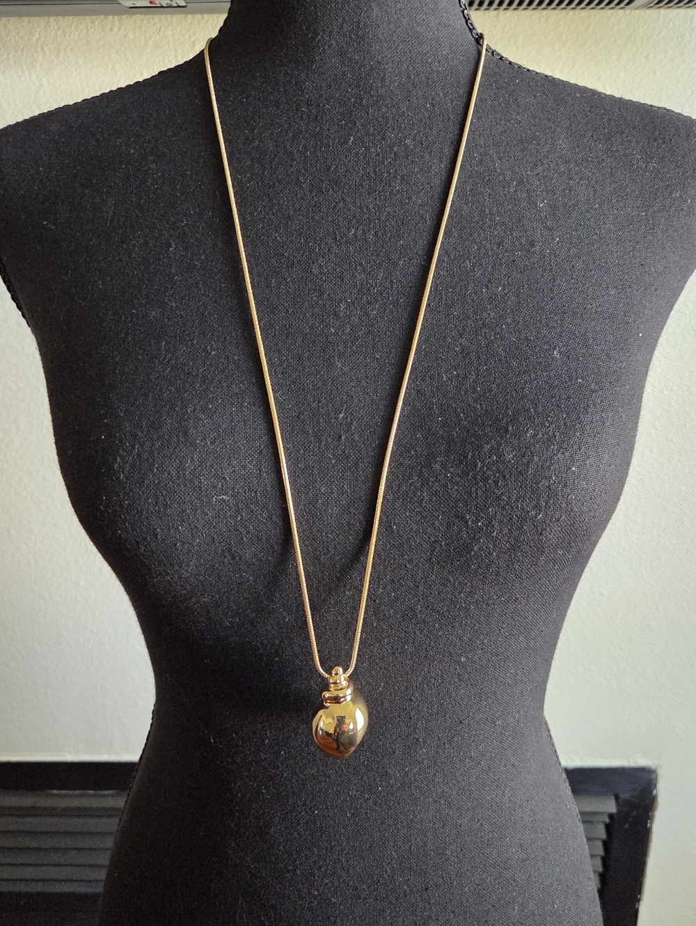 On 34th Long Gold Shell Pendant Necklace